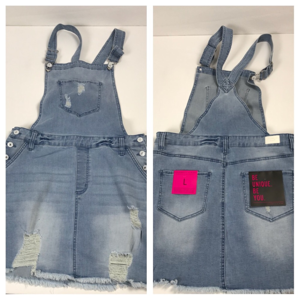 Celebrity Pink denim overall skirt